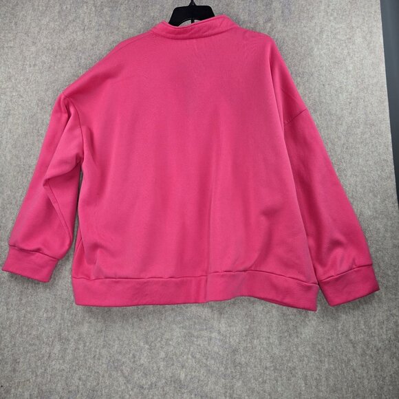 Hot Pink Womens Quarter-Zip Pullover Sweatshirt Size 8XL Polyester/Spandex Blend - Picture 2 of 7